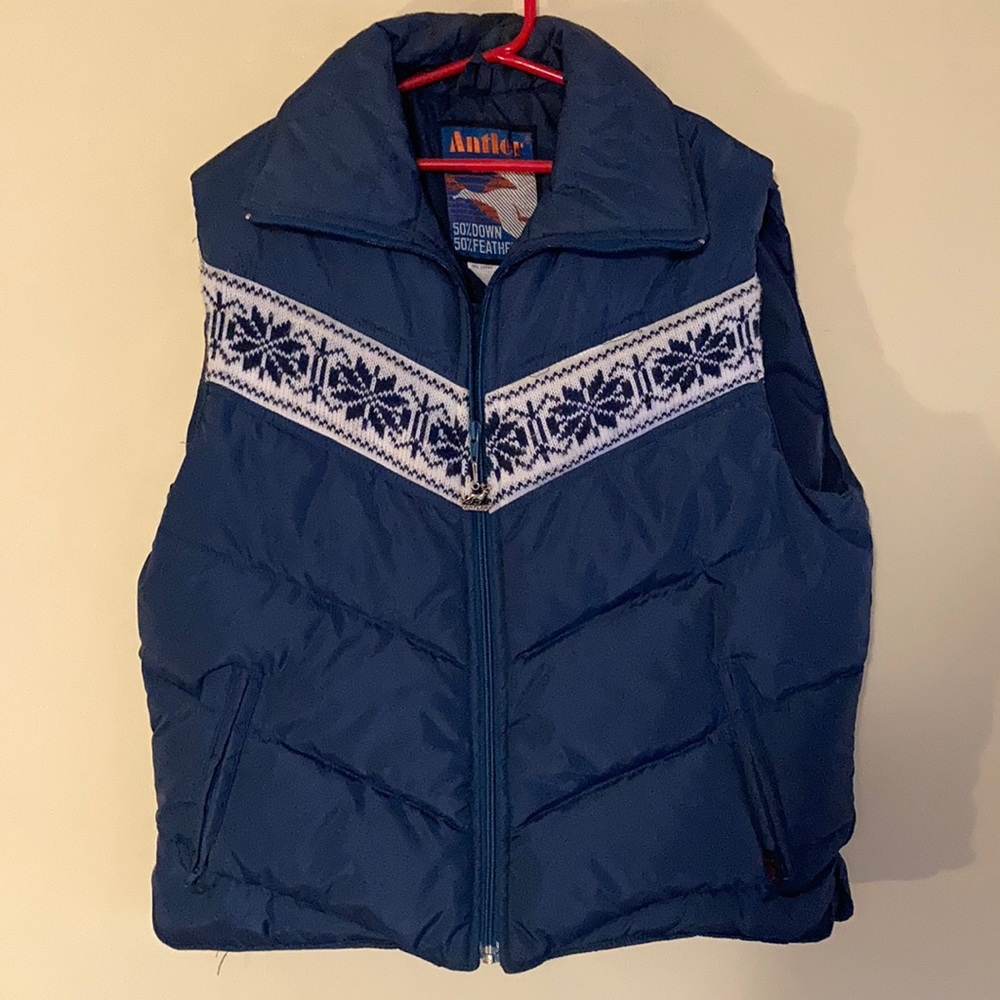 Vintage Antler Down & Feather Vest - Picture 1 of 7
